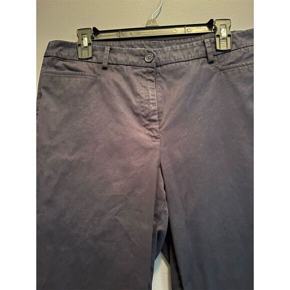 Talbots Women's Standard Size 12 Blue Cropped Skimmer Pants Casual Straight Leg - Picture 2 of 7